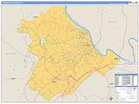 Lynchburg City, Va Carrier Route Wall Map